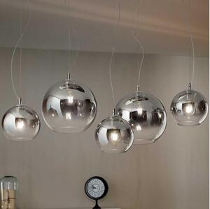 Ideal Lux - Lampadario sospeso con cavo NEMO PLUS 5xE27/42W/230V cromo lucido/grigio fumé