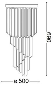 Ideal Lux - Lampadario di cristallo a plafone CARLTON 12xE14/40W/230V diametro 50 cm oro