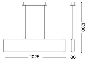 Ideal Lux - Lampadario LED a sospensione su cavo DESK, 32W, 230V, 102,5 cm, CRI 90, nero