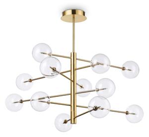 Ideal Lux - Lampadario a sospensione con supporto rigido LED EQUINOXE 12xG4/2W/230V diametro 124 cm ottone/limpido