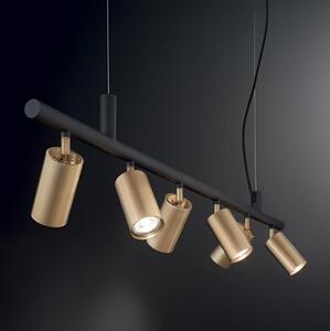 Ideal Lux - Lampadario LED a sospensione con filo DYNAMITE 6xGU10/7W/230V nero/ottone