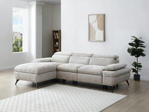 Divano letto in Tessuto testurizzato Beige - Angolo a sinistra - SURDELI