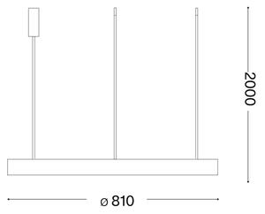 Ideal Lux - Lampadario LED a sospensione con filo GEMINI LED/59W/230V diametro 81 cm CRI 90 oro