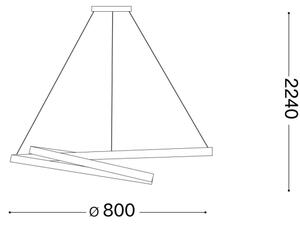 Ideal Lux - Lampadario LED a sospensione con filo OZ LED/52W/230V diametro 80 cm CRI 90 nero