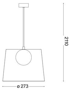 Ideal Lux - Lampadario LED a sospensione con filo FADE 1xG9/3W/230V diametro 27,3 cm oro/fumé