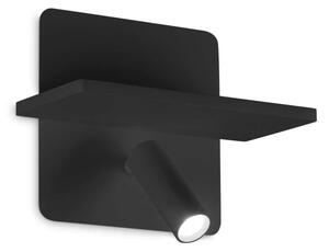 Ideal Lux - Faretto da parete orientabile a LED PIANO LED/10W/230V CRI 90 USB nero