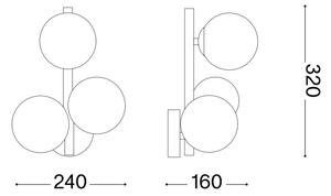 Ideal Lux - Applique LED PERLAGE 3xG9/3W/230V oro/fumé