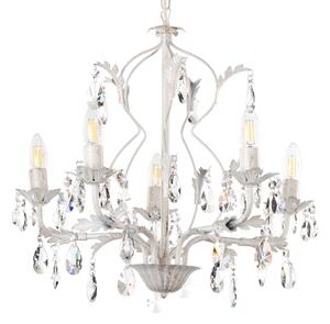 ONLI - Lampadario a sospensione con catena TERESA 5xE14/6W/230V bianco