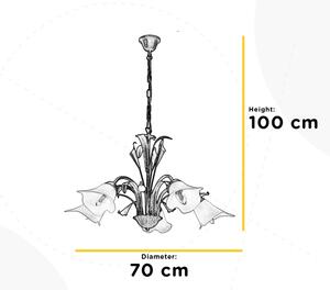 ONLI - Lampadario a sospensione con catena LUCREZIA 5xE14/6W/230V bronzo