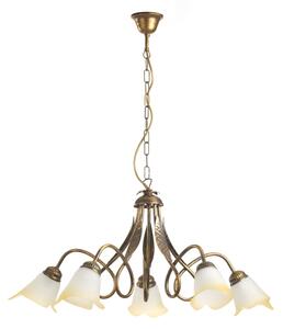 ONLI - Lampadario a sospensione con catena DOPPIO GIRO 5xE14/6W/230V bronzo
