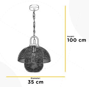 ONLI - Lampadario a sospensione con catena ZAIR 1xE27/22W/230V nero/argento