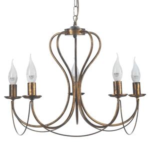 ONLI - Lampadario a sospensione con catena CANDELA 5xE14/6W/230V bronzo