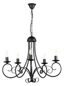 ONLI - Lampadario a sospensione con catena POMPEI 5xE14/6W/320V nero