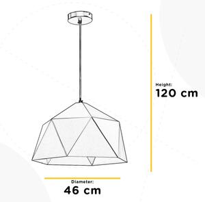 ONLI - Lampadario a sospensione con filo YONG 1xE27/22W/230V nero diametro 46 cm