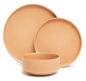 Set di piatti color salmone in gres 12 pz Malia - Bonami Selection