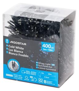 Aigostar - Catena luminosa LED da esterno 400xLED/8 funzioni 13m IP44 bianco freddo