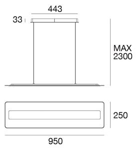 Linea Lampada 8936 - Lampadario LED a sospensione con filo ANTILE LED/45W/230V CRI 90 bianco