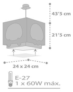 Dalber 63162T - Lampadario per bambini PANDA 1xE27/60W/230V blu