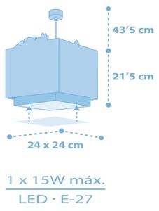 Dalber 63112T - Lampadario per bambini JUNGLE 1xE27/15W/230V blu