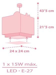 Dalber 63112S - Lampadario per bambini JUNGLE 1xE27/15W/230V rosa