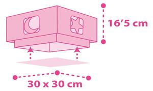 Dalber 63236S - Plafoniera per bambini MOONLIGHT 2xE27/60W/230V rosa