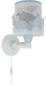 Dalber 61179T - Applique per bambini WHALE DREAMS 1xE27/15W/230V blu