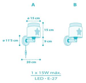 Dalber 76019T - Applique per bambini BABY DREAMS 1xE27/15W/230V blu