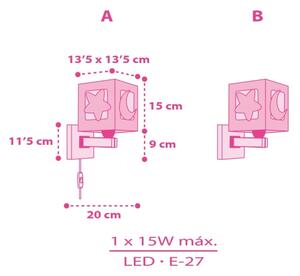 Dalber 63239S - Applique per bambini MOONLIGHT 1xE27/15W/230V rosa