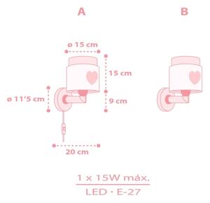 Dalber 76019S - Applique per bambini BABY DREAMS 1xE27/15W/230V rosa