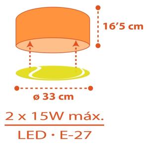 Dalber 41756 - Plafoniera per bambini TENNIS 2xE27/15W/230V
