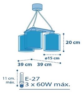 Dalber D-41344 - Lampadario per bambini PLANETS 3xE27/60W/230V