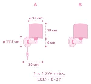 Dalber 42499 - Lampada da parete per bambini FAIRY DREAMS 1xE27/15W/230V