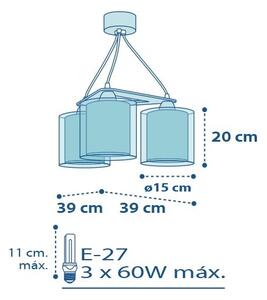 Dalber D-60614 - Lampadario per bambini POLICE 3xE27/60W/230V