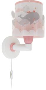 Dalber 61179S - Applique per bambini WHALE DREAMS 1xE27/15W/230V rosa