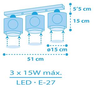 Dalber 60653 - Plafoniera per bambini PIRATA ISLAND 3xE27/15W/230V