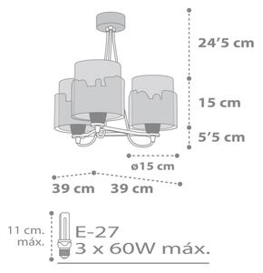 Dalber 61687 - Lampadario per bambini BABY TRAVEL 3xE27/60W/230V