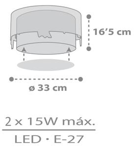 Dalber 61276 - Plafoniera per bambini LOVING DEER 2xE27/15W/230V