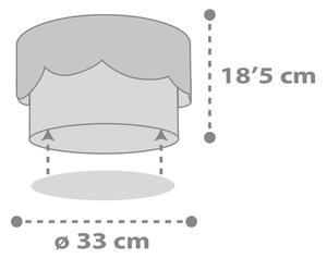 Dalber 61236E - Plafoniera per bambini MOON 2xE27/60W/230V grigio