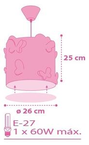Dalber 62142 - Lampadario per bambini FARFALLA 1xE27/60W/230V