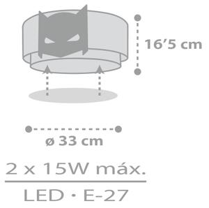 Dalber 61806 - Plafoniera per bambini DARK HERO 2xE27/15W/230V
