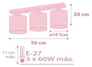 Dalber 62003S - Plafoniera per bambini COLORS 3xE27/60W/230V