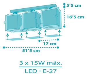 Dalber 63353 - Plafoniera per bambini ROCKET 3xE27/15W/230V