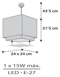 Dalber 63372 - Lampadario per bambini LITTLE PIXEL 1xE27/15W/230V
