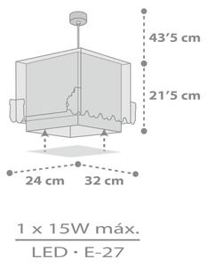 Dalber D-63532 - Lampadario per bambini TRAIN 1xE27/60W/230V