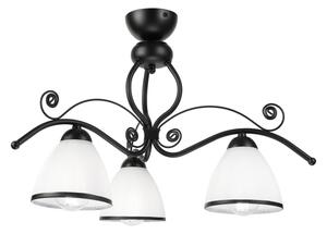 Lampadario a plafone RETRO 3xE27/60W/230V nero/bianco