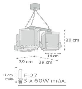 Dalber D-63534 - Lampadario per bambini TRAIN 3xE27/60W/230V