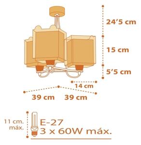 Dalber 64567 - Lampadario per bambini LITTLE TIGER 3xE27/60W/230V
