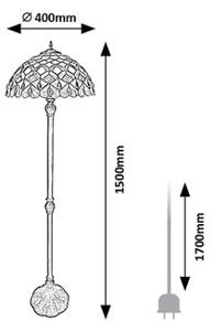 Brilagi - Lampada da terra Tiffany MARGARET 2xE27/60W/230V