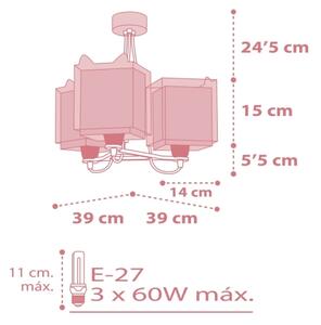 Dalber 64587 - Lampadario per bambini LITTLE FOX 3xE27/60W/230V