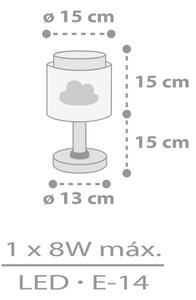 Dalber 76011E - Lampada per bambini BABY DREAMS 1xE14/8W/230V grigio
